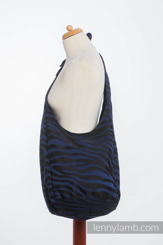 Hobo Bag made of woven fabric, 100% cotton - ZEBRA BLACK & NAVY BLUE #babywearing