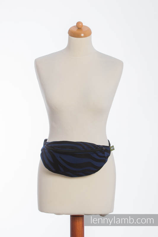 Waist Bag made of woven fabric, (100% cotton) - ZEBRA BLACK & NAVY BLUE #babywearing