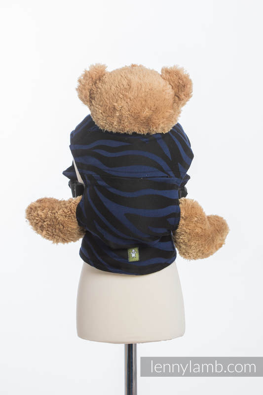 Doll Carrier made of woven fabric, 100% cotton - ZEBRA BLACK & NAVY BLUE  #babywearing