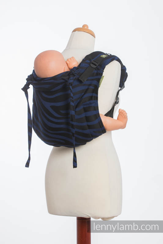 Nosidło Klamrowe ONBUHIMO z tkaniny żakardowej (100% bawełna), rozmiar Standard - ZEBRA CZARNY Z GRANATEM #babywearing