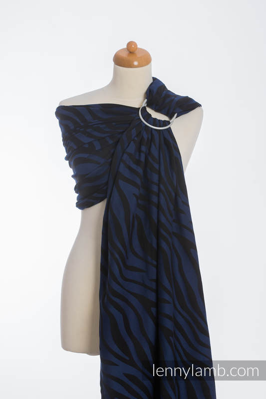 Ringsling, Jacquard Weave (100% cotton) - ZEBRA BLACK & NAVY BLUE - long 2.1m #babywearing