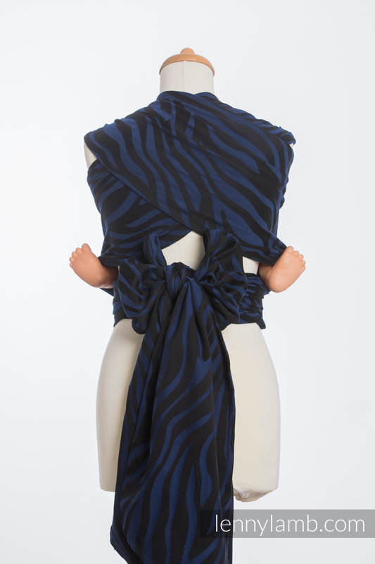 WRAP-TAI carrier Toddler with hood/ jacquard twill / 100% cotton / ZEBRA BLACK & NAVY BLUE  #babywearing