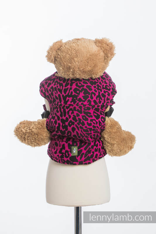 Doll Carrier made of woven fabric, 100% cotton - CHEETAH BLACK & PINK #babywearing