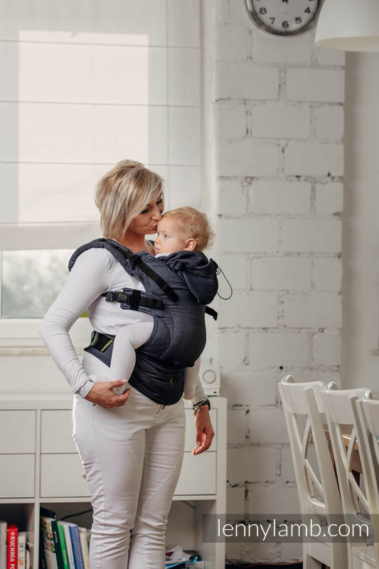 Porte-bébé ergonomique de la gamme de base - JEANS, taille bébé, sergé brisé, 100 % coton  - Deuxième génération #babywearing