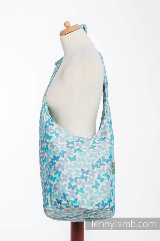 Bolso Hobo hecho de tejido de fular, 100% algodón - BUTTERFLY WINGS BLUE #babywearing