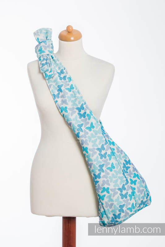 Bolso Hobo hecho de tejido de fular, 100% algodón - BUTTERFLY WINGS BLUE #babywearing