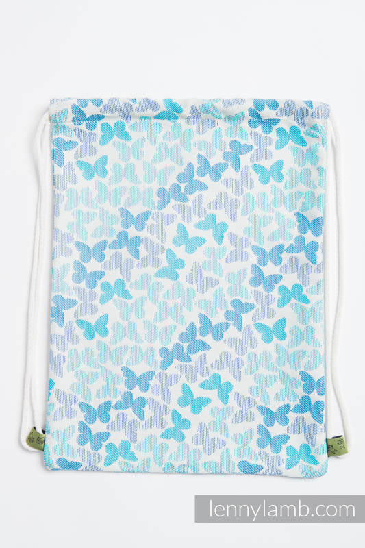 Sackpack made of wrap fabric (100% cotton) - BUTTERFLY WINGS BLUE - standard size 32cmx43cm #babywearing