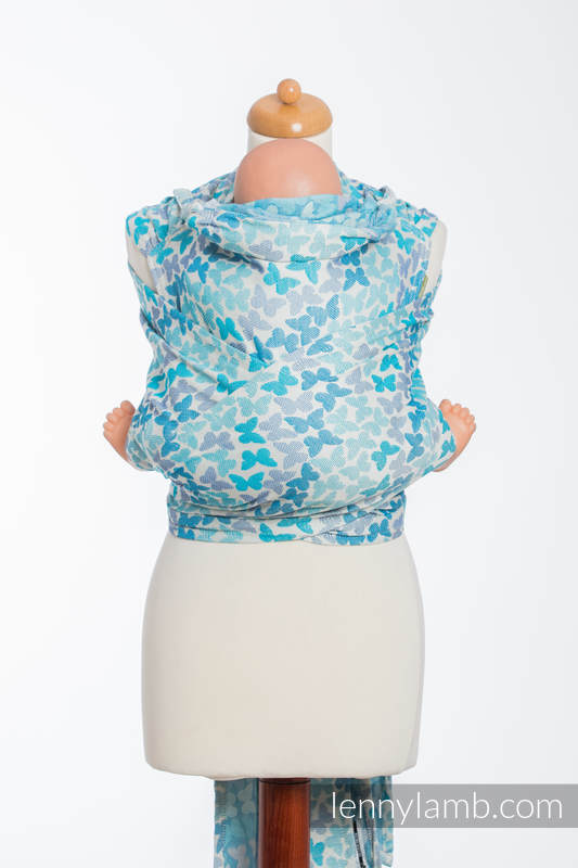 WRAP-TAI carrier Toddler with hood/ jacquard twill / 100% cotton / BUTTERFLY WINGS BLUE  #babywearing