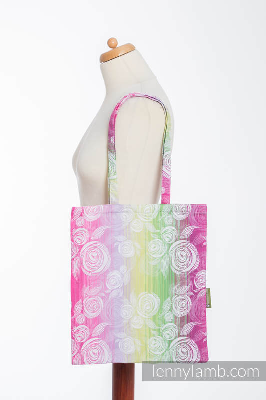 Einkaufstasche, hergestellt aus gewebtem Stoff (100% Baumwolle) - ROSE BLOSSOM  #babywearing
