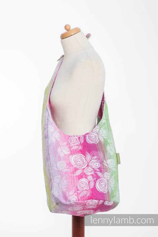 Hobo Tasche, hergestellt vom gewebten Stoff (100% Baumwolle) - ROSE BLOSSOM #babywearing