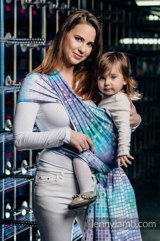 Baby Wrap, Jacquard Weave (100% cotton) - MOSAIC - AURORA - size XS #babywearing