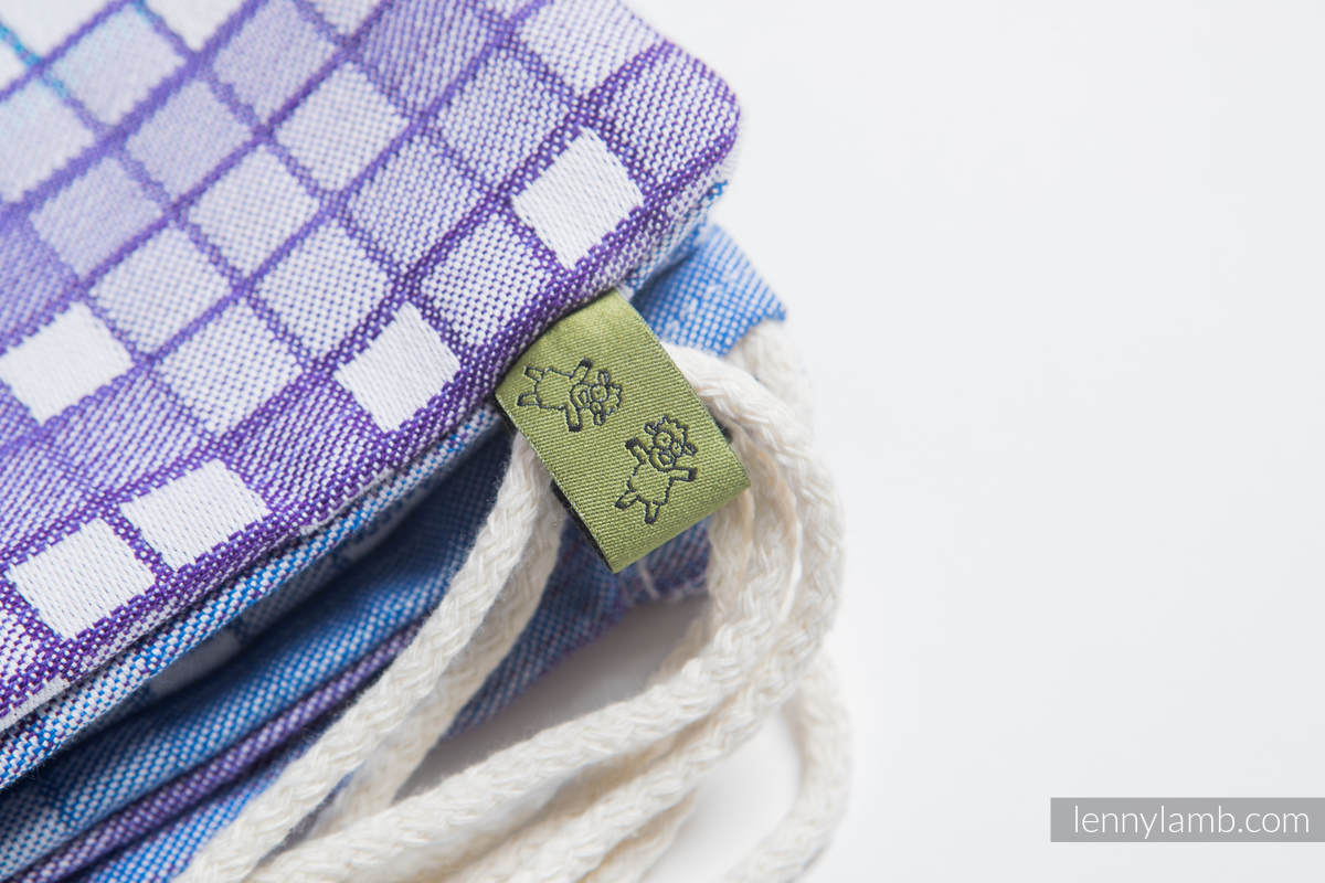 Sac à cordons en retailles d’écharpes (100 % coton) - MOSAIC - AURORA - taille standard 32 cm x 43 cm #babywearing