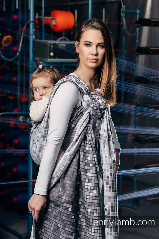 Baby Wrap, Jacquard Weave (100% cotton) - MOSAIC - MONOCHROME - size XL #babywearing