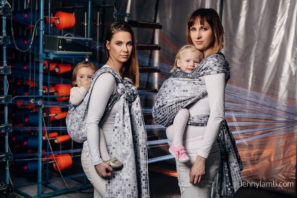 Baby Wrap, Jacquard Weave (100% cotton) - MOSAIC - MONOCHROME - size M #babywearing