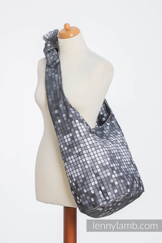 Hobo Bag made of woven fabric, 100% cotton - MOSAIC - MONOCHROME    #babywearing