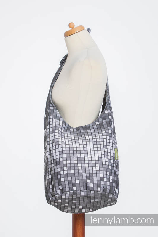 Hobo Tasche, hergestellt vom gewebten Stoff (100% Baumwolle) - MOSAIC - MONOCHROM  #babywearing
