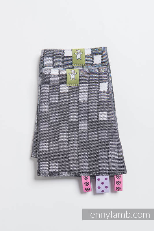 Drool Pads & Reach Straps Set, (60% cotton, 40% polyester) - MOSAIC - MONOCHROME  #babywearing