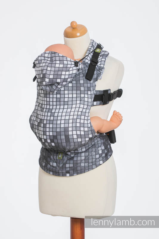 Porte-bébé ergonomique, taille bébé, jacquard 100% coton, MOSAIC - MONOCHROM - Deuxième génération #babywearing
