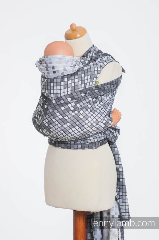 WRAP-TAI toddler avec capuche, jacquard/ 100% coton / MOSAIC - MONOCHROM  #babywearing