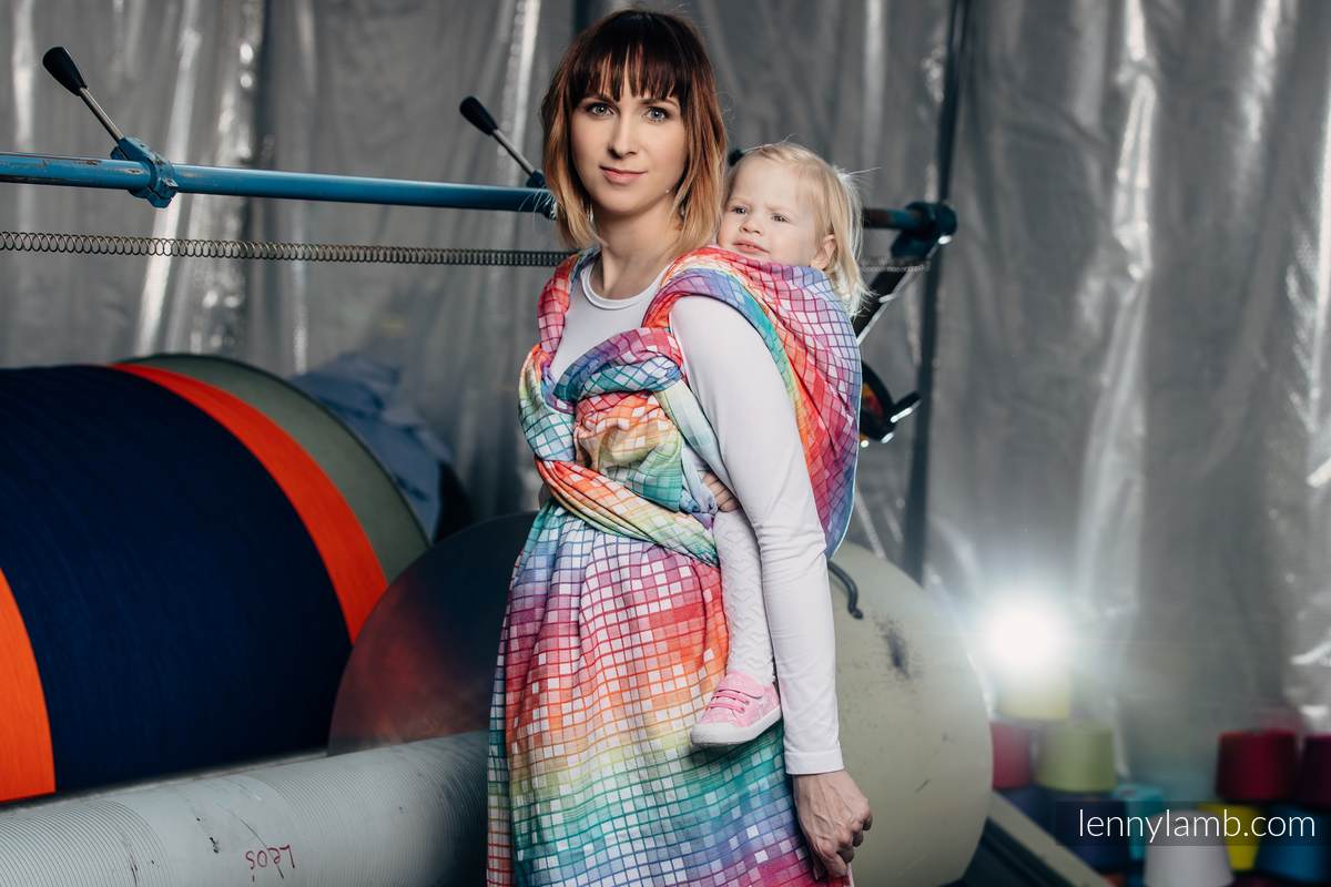 Baby Wrap, Jacquard Weave (100% cotton) - MOSAIC - RAINBOW - size L (grade B) #babywearing