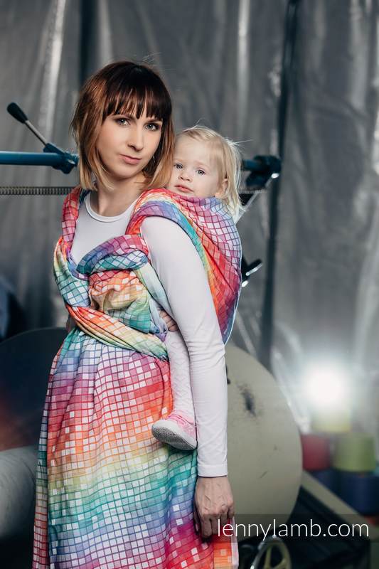 Baby Wrap, Jacquard Weave (100% cotton) - MOSAIC - RAINBOW - size M #babywearing