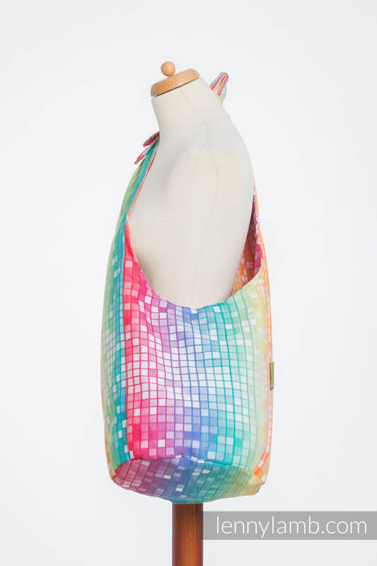 Bolso Hobo hecho de tejido de fular, 100% algodón - MOSAIC - RAINBOW #babywearing