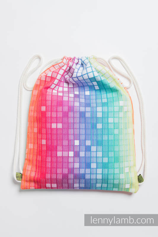 Sackpack made of wrap fabric (100% cotton) - MOSAIC - RAINBOW - standard size 32cmx43cm #babywearing