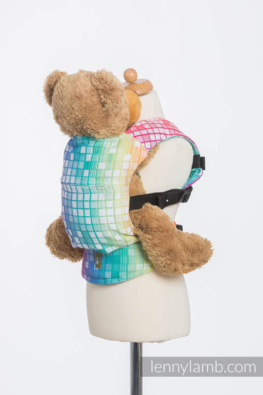 Mochila portamuñecos hecha de tejido, 100% algodón - MOSAIC - RAINBOW #babywearing