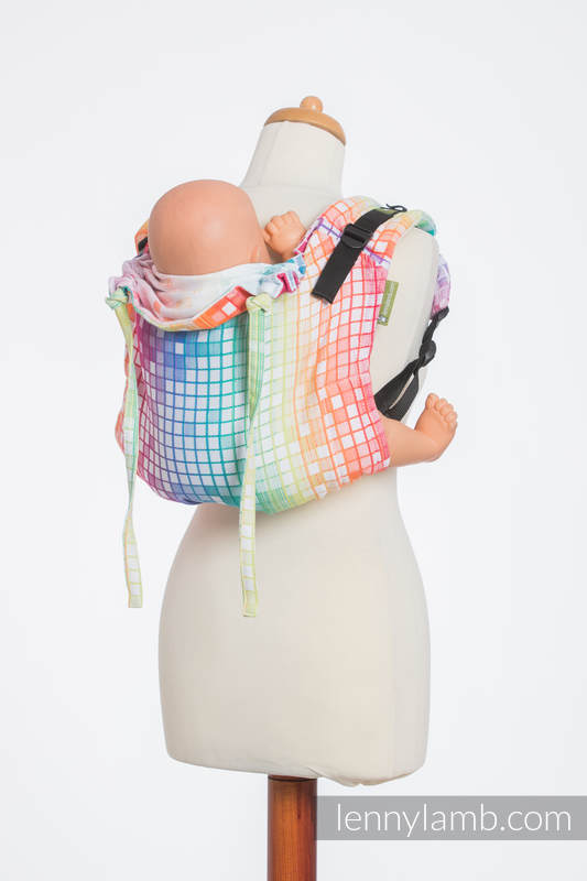 Nosidło Klamrowe ONBUHIMO z tkaniny żakardowej (100% bawełna), rozmiar Standard - MOZAIKA - TĘCZA  #babywearing