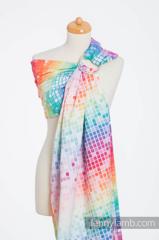 Ringsling, Jacquard Weave (100% cotton) - MOSAIC - RAINBOW  - long 2.1m #babywearing