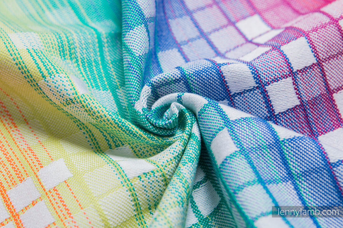Baby Wrap, Jacquard Weave (100% cotton) - MOSAIC - RAINBOW - size XL #babywearing