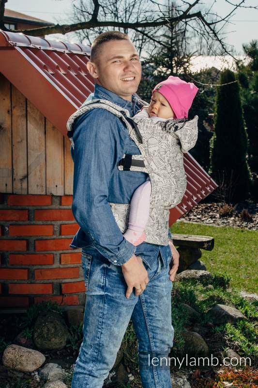 Porte-bébé ergonomique, taille toddler, jacquard 100 % coton, PANORAMA - Deuxième génération #babywearing