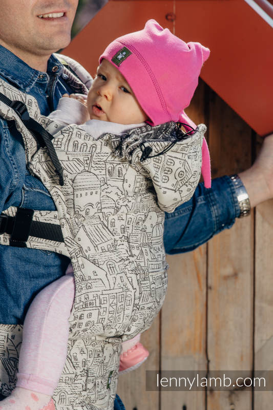 Nosidełko Ergonomiczne z tkaniny żakardowej 100% bawełna , Baby Size, PANORAMA - Druga Generacja #babywearing