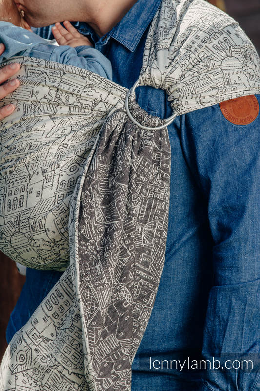 Żakardowa chusta kółkowa do noszenia dzieci, bawełna, ramię bez zakładek - PANORAMA  - long 2.1m #babywearing