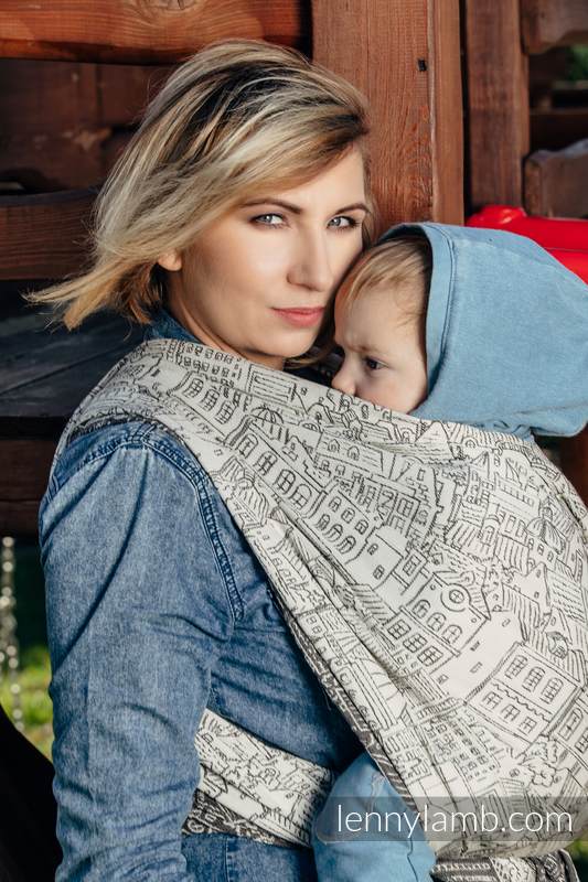 Żakardowa chusta do noszenia dzieci, bawełna - PANORAMA - rozmiar S (drugi gatunek) #babywearing