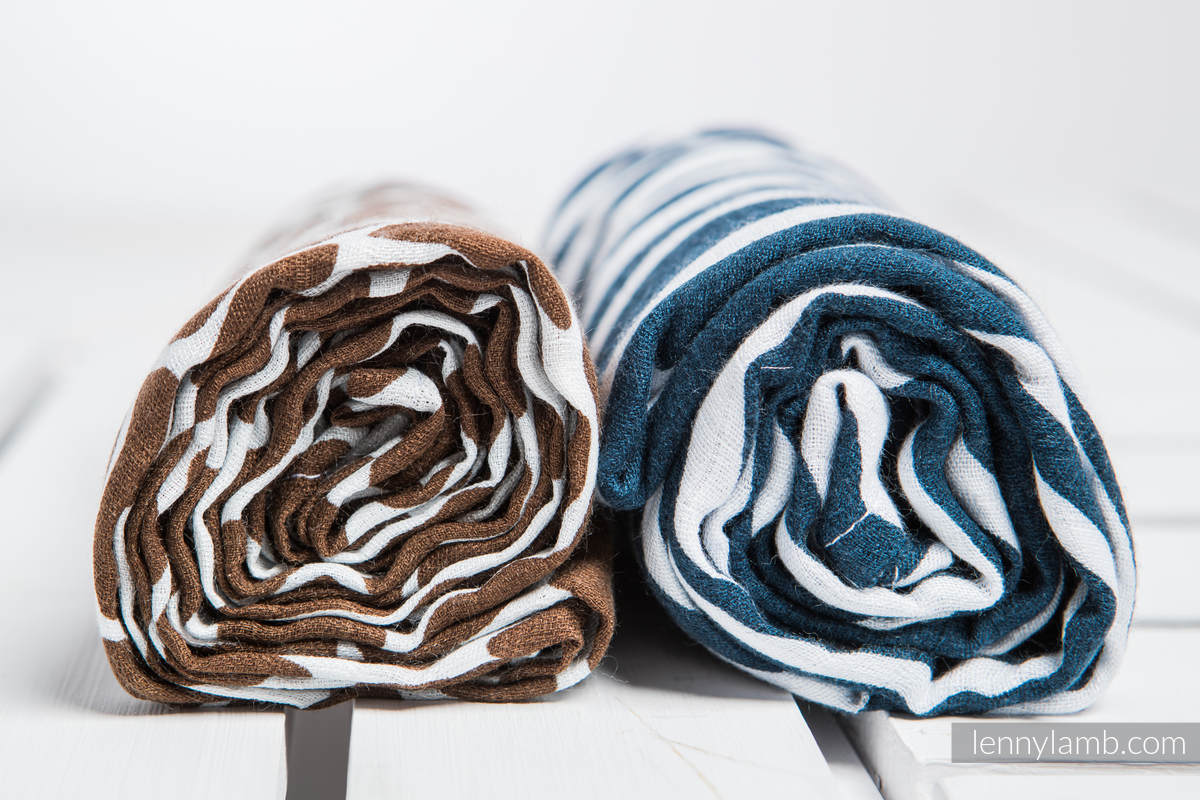 Swaddle Blanket Set - ZEBRA NAVY BLUE & WHITE, GIRAFFE BROWN & CREAM #babywearing