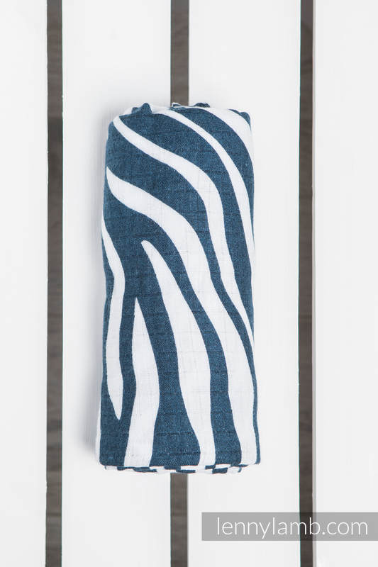 Swaddle Blanket - ZEBRA NAVY BLUE & WHITE (grade B) #babywearing