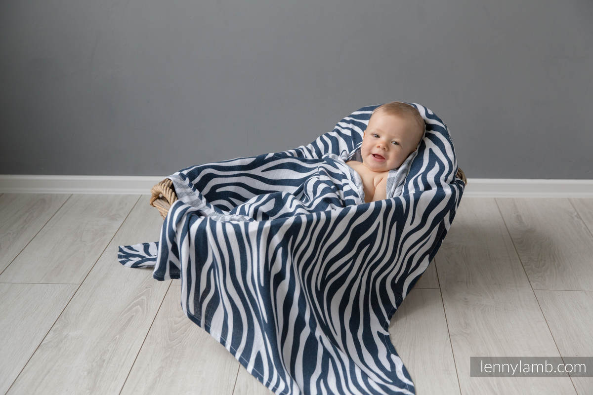 Swaddle Blanket - ZEBRA NAVY BLUE & WHITE #babywearing