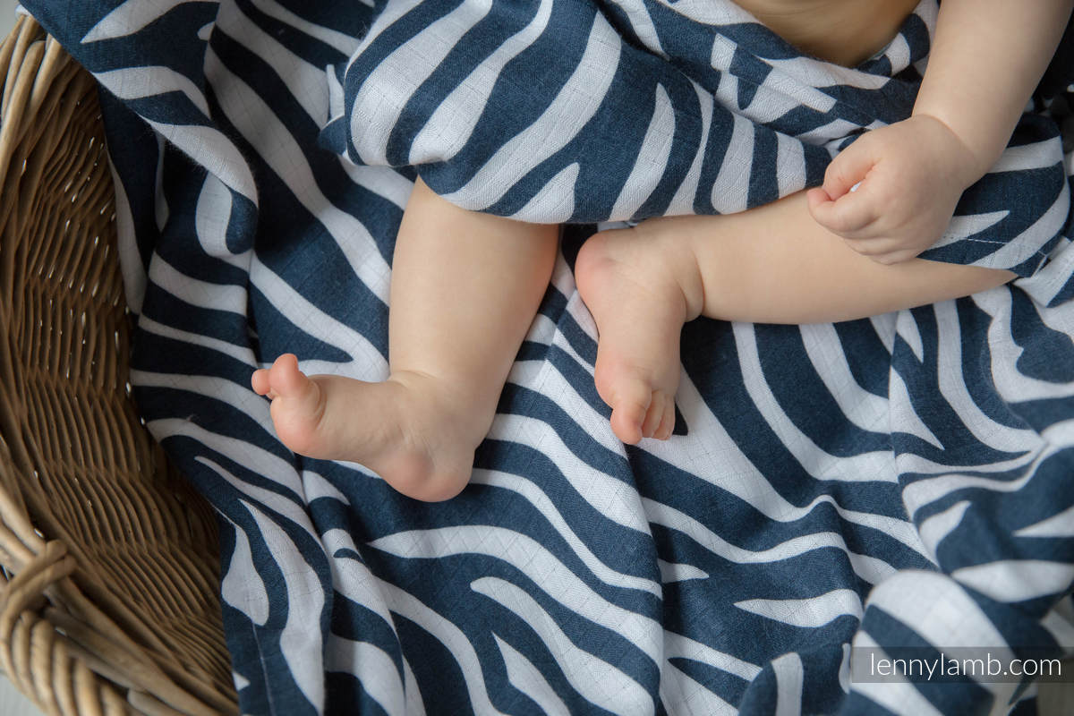 Muslin Square - ZEBRA NAVY BLUE & WHITE (grade B) #babywearing