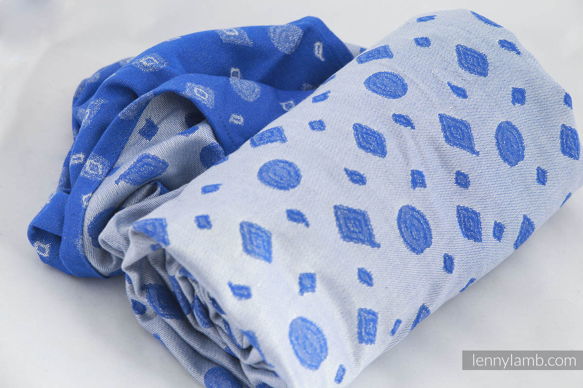 Baby Wrap, Jacquard Weave (60% cotton, 40% bamboo) - Blue Fantasy - size M #babywearing