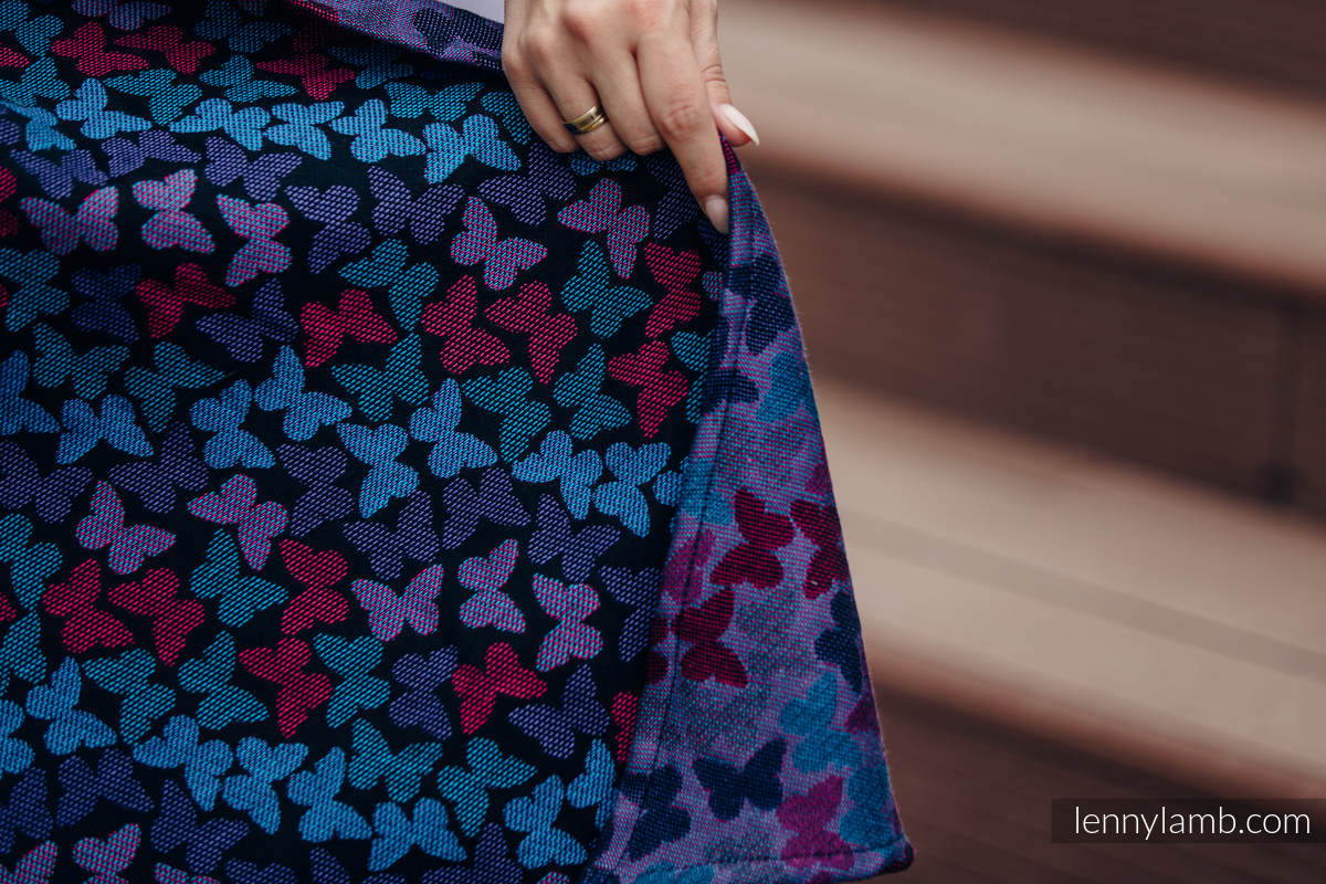 Baby Wrap, Jacquard Weave (100% cotton) - BUTTERFLY WINGS at NIGHT - size XL #babywearing
