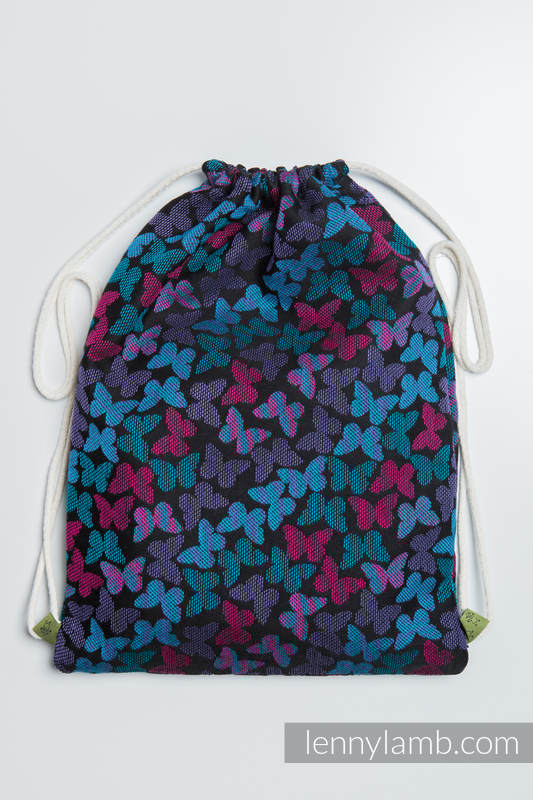 Sackpack made of wrap fabric (100% cotton) - BUTTERFLY WINGS at NIGHT - standard size 32cmx43cm #babywearing