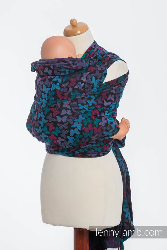 WRAP-TAI carrier Mini with hood/ jacquard twill / 100% cotton / BUTTERFLY WINGS at NIGHT  #babywearing