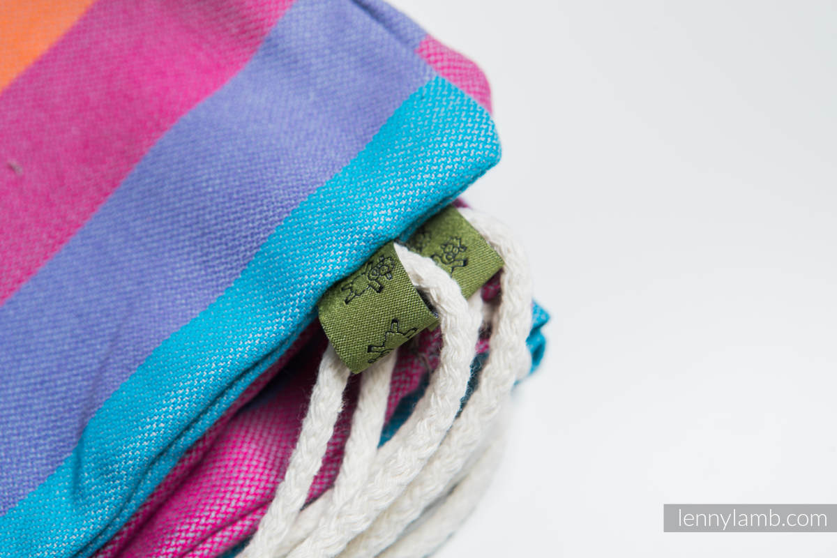 Mochila portaobjetos hecha de tejido de fular (100% algodón) - CORAL REEF - talla estándar 32cmx43cm #babywearing