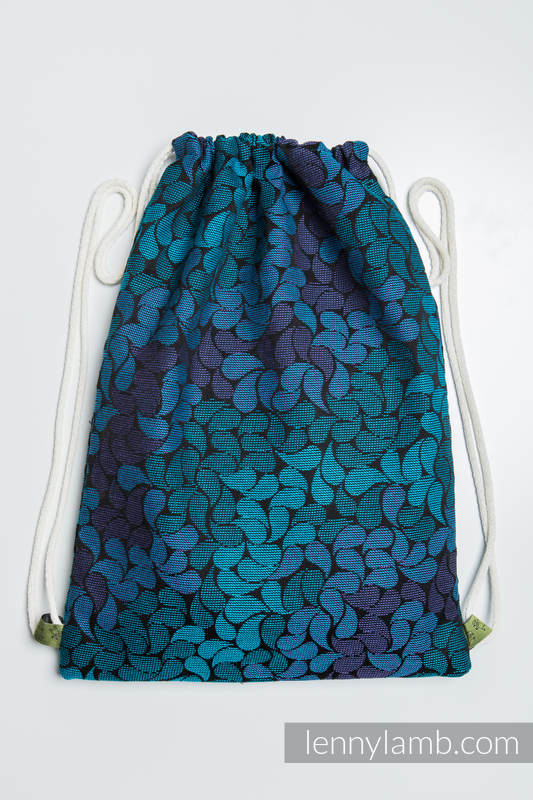 Mochila portaobjetos hecha de tejido de fular (100% algodón) - COLORS OF NIGHT - talla estándar 32cmx43cm #babywearing
