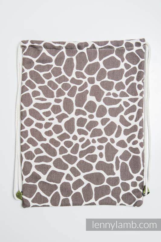 Sackpack made of wrap fabric (100% cotton) - GIRAFFE DARK BROWN & CREME - standard size 32cmx43cm (grade B) #babywearing