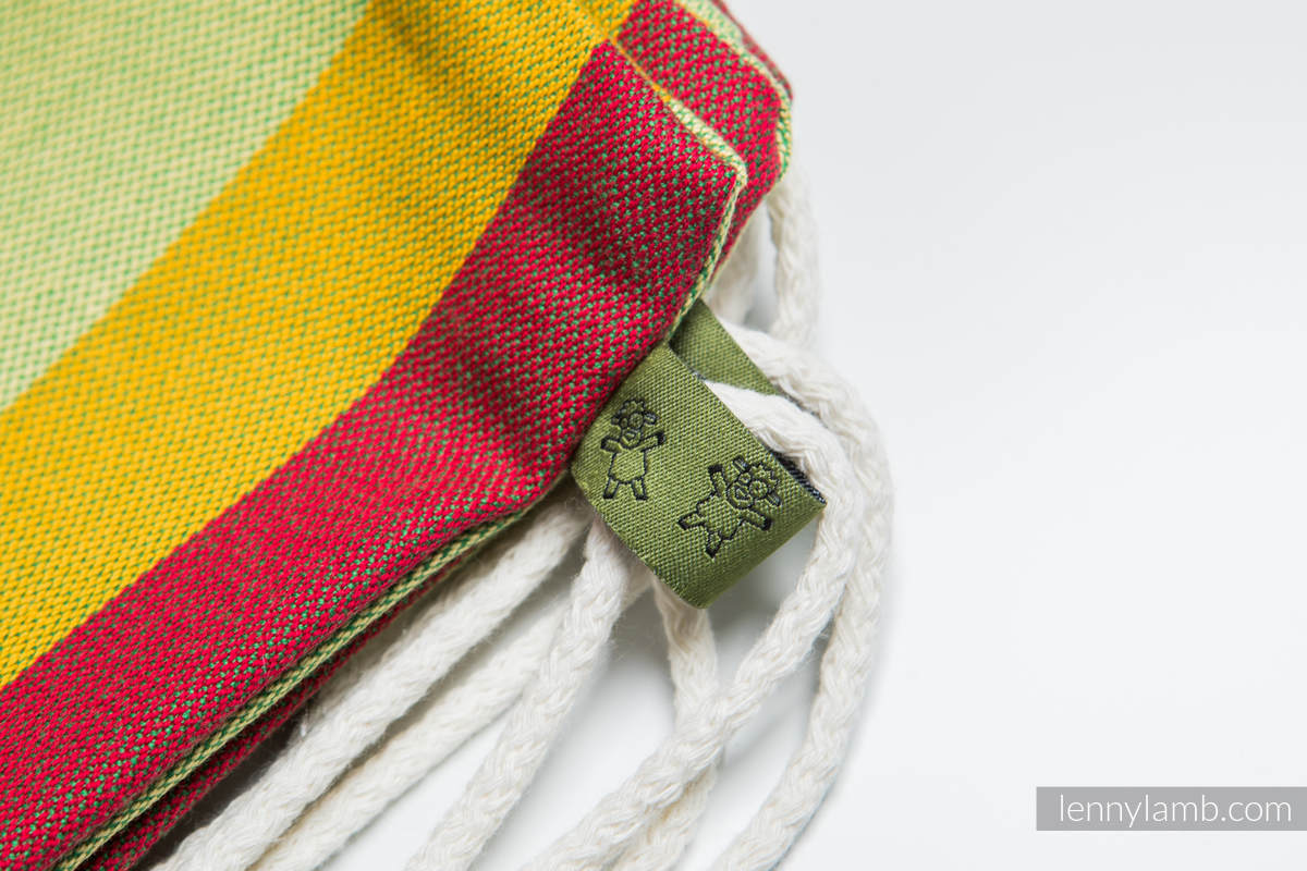 Turnbeutel, hergestellt vom gewebten Stoff (100% Baumwolle) - INDIAN SUMMER - Standard Größe 32cmx43cm #babywearing