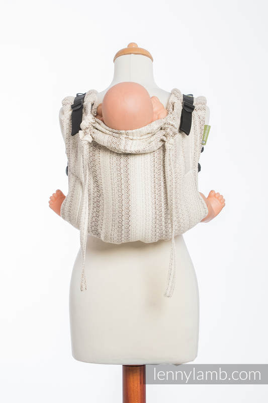 Nosidło Klamrowe ONBUHIMO z tkaniny żakardowej (100% bawełna), rozmiar Standard - LITTLE LOVE - TIRAMISU  #babywearing