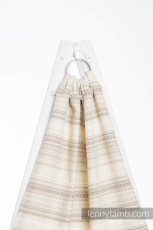 Ringsling, Jacquard Weave (100% cotton), with gathered shoulder - LITTLE LOVE - TIRAMISU  - long 2.1m #babywearing
