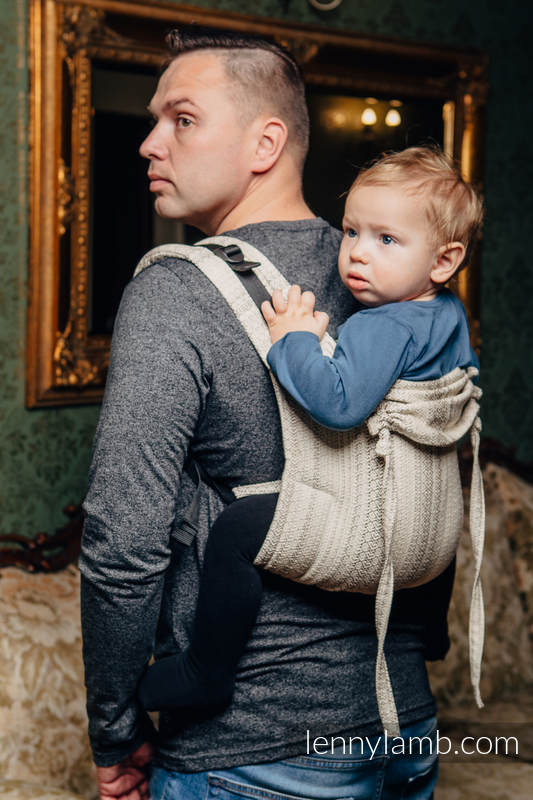 Lenny Buckle Onbuhimo baby carrier, standard size, jacquard weave (100% cotton) - LITTLE LOVE TIRAMISU  #babywearing